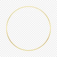 Gold glowing circle frame isolated on background. Shiny frame with glowing effects. illustration. vector