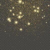 Gold glittering dust on a gray background. Dust with gold glitter effect and empty space for your text. illustration vector