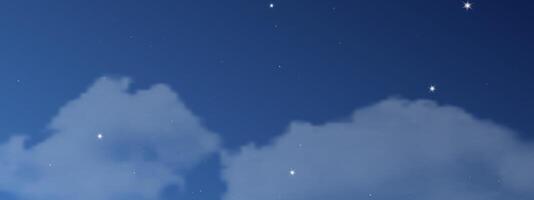 Night sky with clouds and many stars vector