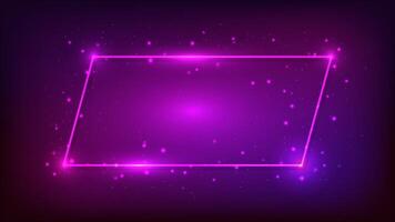 Neon frame with shining effects vector