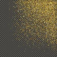 Gold glittering dust on a gray background. Dust with gold glitter effect and empty space for your text. illustration vector