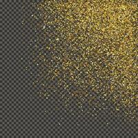 Gold glittering dust on a gray background. Dust with gold glitter effect and empty space for your text. illustration vector