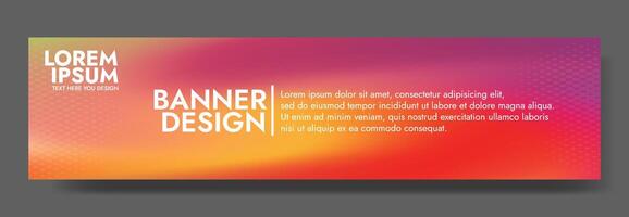 Gradient blurred banner in shades of red orange. Ideal for web banners, social media posts, or any design project that requires a calming backdrop vector