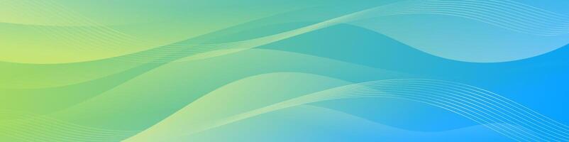 Captivate attention with this abstract banner featuring gradient waves in shades of light green to blue, perfect for creating eye-catching headers, promotional banners, and graphic elements vector