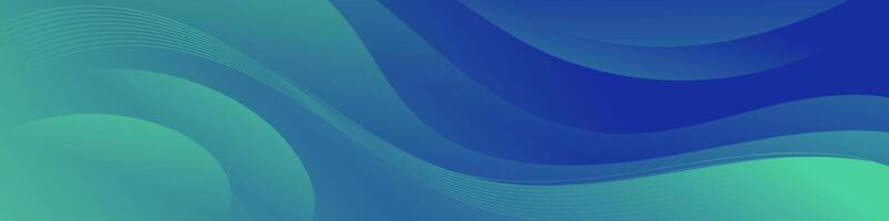 Dynamic green blue banner gradient waves. Ideal for striking headers. promos. and contemporary graphics vector
