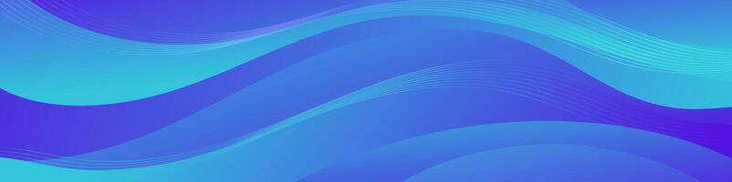 Dynamic blue gradient waves abstract banner. Ideal for eye-catching headers, promotional banners, and modern graphic elements vector