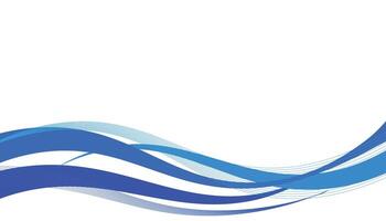 White background with blue wave curves vector