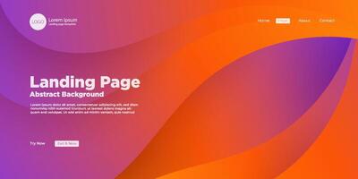 resumen vistoso naranja a púrpura degradado ilustración antecedentes con 3d Mira ola sencillo modelo. dinámica aterrizaje página diseño. lujo diseño. eps10 vector