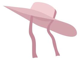 beach summer pink sun hat with ribbon vector