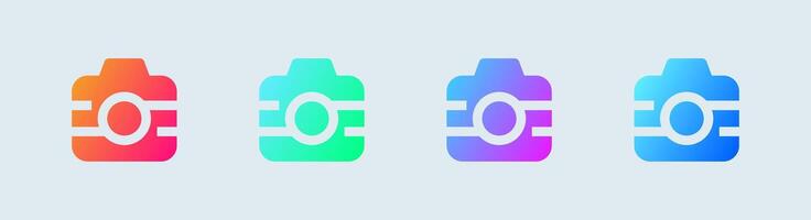 Camera solid icon in gradient colors. Capture buttons signs illustration. vector