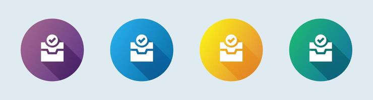 Direct message solid icon in flat design style. Inbox signs illustration. vector