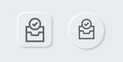 Direct message line icon in neomorphic design style. Inbox signs illustration. vector