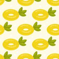 seamless pattern, pineapple fruit shaped swim lap inflatable children swim lap vector