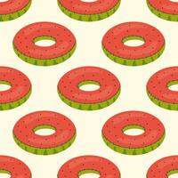 seamless pattern, swim lap in the shape of fruit watermelon baby swim inflatable vector