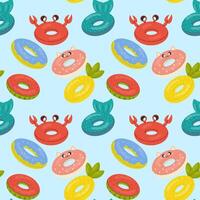 seamless pattern, inflatable children's swim lap, wrapping paper, fabric vector