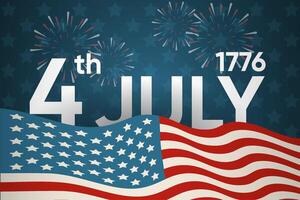 americano independencia día, bandera, Felicidades patriótico modelo vector