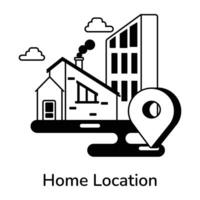 Trendy Home Location vector