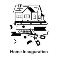 Trendy Home Inauguration vector