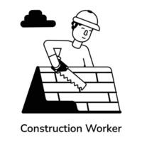 Trendy Construction Worker vector