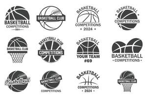 baloncesto pelotas logo campeones, cortar archivos para tu elaboración vector
