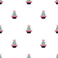 linda cactus en boho estilo. cactus sin costura modelo. de moda boho modelo. cactus tela impresión diseño. suculento textil. plano diseño, garabatear estilo, blanco antecedentes vector