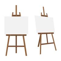 an easel with a white background for paintings. illustration vector