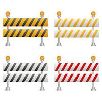 la carretera cerrado calle barrera en el la carretera plano diseño icono de colores. ilustración vector