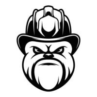 Bulldog Firefighter Outline Version vector