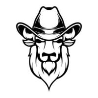 Buffalo Cowboy Outline Version vector