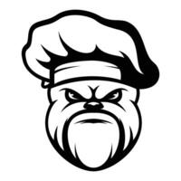 Bulldog Chef Outline Version vector