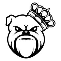 Bulldog Crown Outline Version vector