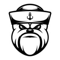 Bulldog Sailor Outline Version vector