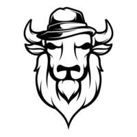 búfalo fedora sombrero contorno versión vector