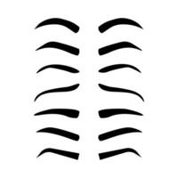 Cartoon eyebrows shapes, thin, thick and curved eyebrows. Classic eyebrows, brow makeup shaping illustration set. Various eyebrows types. Male and female different forms isolated on white vector