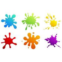 set of colored blots on the white background vector