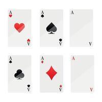 alto calidad ilustración de el cuatro póker jugando tarjetas trajes símbolos - espadas corazones diamantes y clubs íconos aislado en blanco antecedentes vector