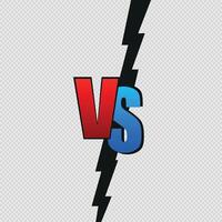 Versus VS letters fight backgrounds in flat comics style design with halftone, lightning. illustration vector