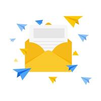 correo electrónico y mensajería, correo electrónico márketing campaña. ilustración vector