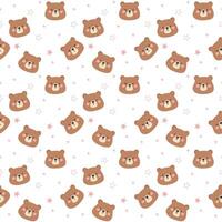 Seamless Cute Baby Bear Innocence face Pattern Perfect for Nurseries and Wildlife Lovers vector