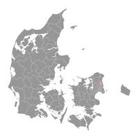 Rudersdal Municipality map, administrative division of Denmark. illustration. vector