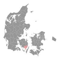 svendborg municipio mapa, administrativo división de Dinamarca. ilustración. vector