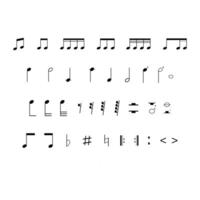 música notas en un blanco antecedentes vector