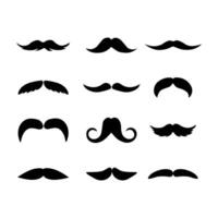 Set of hipster mustache icon. Different mustache collection. illustration vector