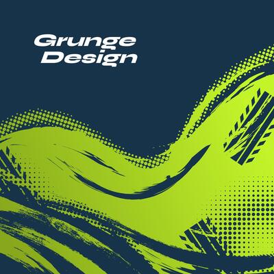 Blue and Green Gradient Brush Background with Halftone Effect. Sport Background with Grunge Style. Scratch and Texture Elements For Design