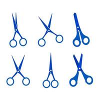 blue scissors icon. illustration vector