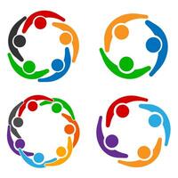 Social network logo, Group o people business men. illustration vector