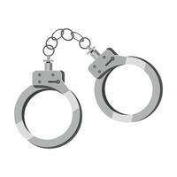 Handcuffs isolated on white photo-realistic illustration vector
