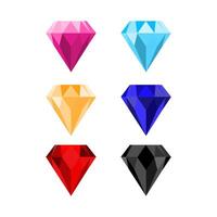 Set of diamond icon. Flat illustration of diamond. Template design for corporate business logo, mobile or web app. illustration vector