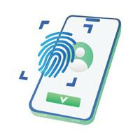Touch ID and Face ID on mobile device icon. illustration vector