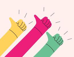 Vibrant Thumbs Up Agreement LIke Hands vector